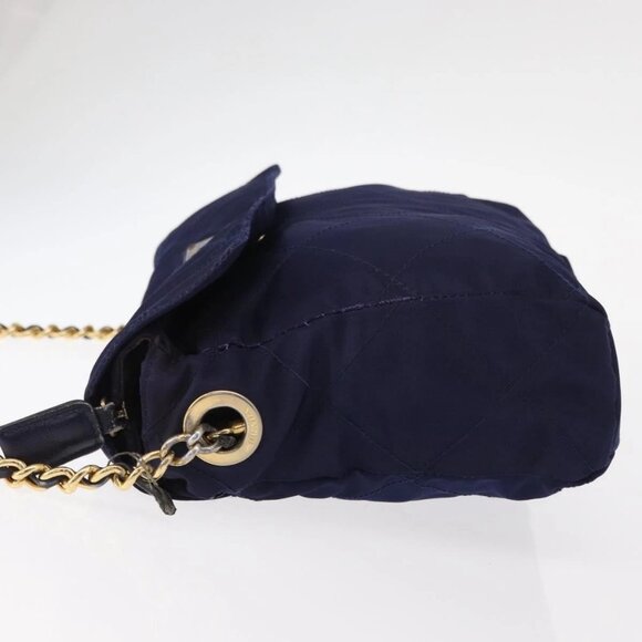PRADA Chain Shoulder Bag Nylon Purple Gold - Picture 6 of 16